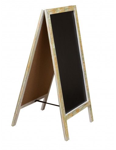 LAVAGNA DA TERRA BIFACCIALE CON CORNICE IN LEGNO L50XPR4,5XH100 CM