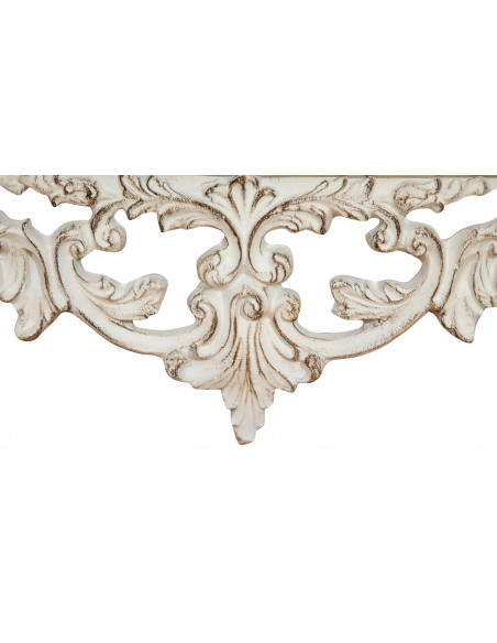 MENSOLA A MURO IN LEGNO FINITURA BIANCA ANTICATA L46XPR17XH22 CM MADE IN ITALY
