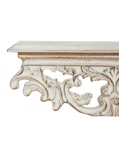 MENSOLA A MURO IN LEGNO FINITURA BIANCA ANTICATA L46XPR17XH22 CM MADE IN ITALY MENSOLA A MURO IN LEGNO FINITURA BIANCA ANTICATA L46XPR17XH22 CM MADE IN ITALY