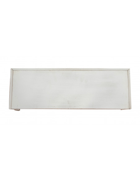 MENSOLA A MURO IN LEGNO FINITURA BIANCA ANTICATA L46XPR17XH22 CM MADE IN ITALY