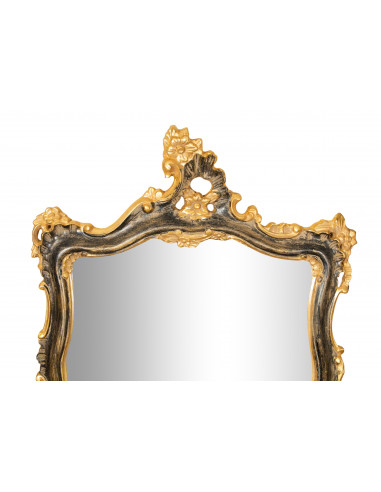ESPELHO DE PAREDE EM MADEIRA OURO E ACABAMENTO PRETO L33XDP4XH62 CM FEITO NA ITÁLIA ESPELHO DE PAREDE EM MADEIRA OURO E ACABAMENTO PRETO L33XDP4XH62 CM FEITO NA ITÁLIA
