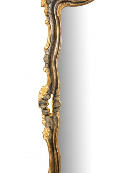 SPECCHIERA DA PARETE IN LEGNO FINITURA ORO E NERO  L33XPR4XH62 CM MADE IN ITALY