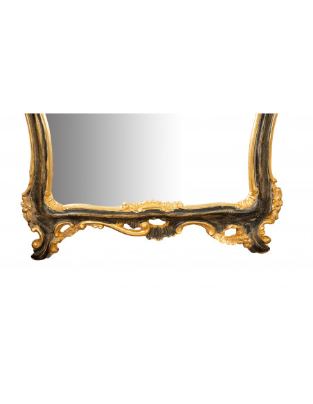SPECCHIERA DA PARETE IN LEGNO FINITURA ORO E NERO  L33XPR4XH62 CM MADE IN ITALY