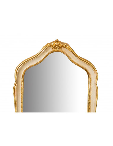 SPECCHIERA DA PARETE IN LEGNO FINITURA FOGLIA ORO E AVORIO  L33XPR4XH62 CM MADE IN ITALY SPECCHIERA DA PARETE IN LEGNO FINITURA FOGLIA ORO E AVORIO  L33XPR4XH62 CM MADE IN ITALY