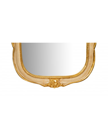 SPECCHIERA DA PARETE IN LEGNO FINITURA FOGLIA ORO E AVORIO  L33XPR3XH79 CM MADE IN ITALY SPECCHIERA DA PARETE IN LEGNO FINITURA FOGLIA ORO E AVORIO  L33XPR3XH79 CM MADE IN ITALY