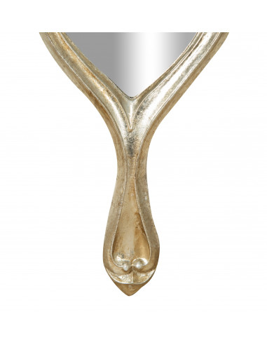 ESPEJO DE MANO DE MADERA ACABADO PLATEADO HECHO EN ITALIA