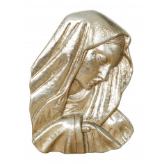 DECORO DA PARETE VOLTO MADONNA FINITURA ARGENTO L23XPR4XH32 CM MADE IN ITALY 2