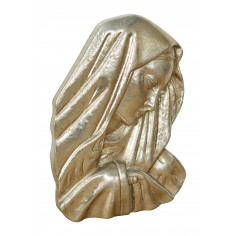 DECORO DA PARETE VOLTO MADONNA FINITURA ARGENTO L23XPR4XH32 CM MADE IN ITALY