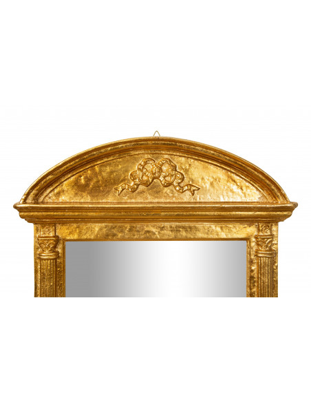 SPECCHIERA DA PARETE IN LEGNO FINITURA FOGLIA ORO ANTICATO L43XPR62XH5 CM MADE IN ITALY