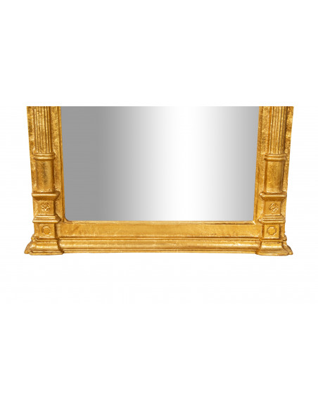 SPECCHIERA DA PARETE IN LEGNO FINITURA FOGLIA ORO ANTICATO L43XPR62XH5 CM MADE IN ITALY