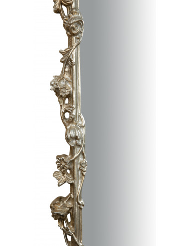 SPECCHIERA DA PARETE IN LEGNO FINITURA FOGLIA ARGENTO ANTICATO L59XPR6XH98 CM MADE IN ITALY SPECCHIERA DA PARETE IN LEGNO FINITURA FOGLIA ARGENTO ANTICATO L59XPR6XH98 CM MADE IN ITALY