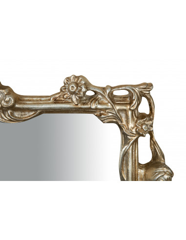 SPECCHIERA DA PARETE IN LEGNO FINITURA FOGLIA ARGENTO ANTICATO L59XPR6XH98 CM MADE IN ITALY SPECCHIERA DA PARETE IN LEGNO FINITURA FOGLIA ARGENTO ANTICATO L59XPR6XH98 CM MADE IN ITALY