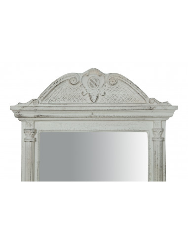 ESPELHO DE PAREDE DE MADEIRA ACABAMENTO BRANCO ANTIGO L82XDP4XH40 CM FEITO NA ITÁLIA ESPELHO DE PAREDE DE MADEIRA ACABAMENTO BRANCO ANTIGO L82XDP4XH40 CM FEITO NA ITÁLIA