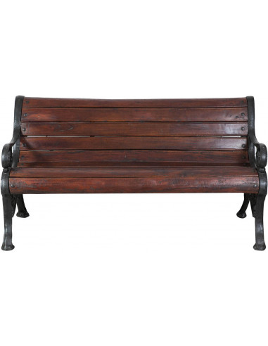 Banco em madeira maciça e ferro fundido L160xDP65xH75 cm Banco em madeira maciça e ferro fundido L160xDP65xH75 cm