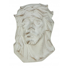 DECORO DA PARETE VOLTO CRISTO FINITURA FOGLIA ORO ANTICATO L20XPR6XH29 CM MADE IN ITALY 2