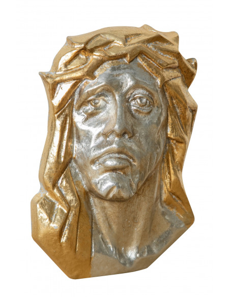DECORAÇÃO DE PAREDE FACE DE CRISTO ACABAMENTO BRANCO ANTIGO L20XDP6XH29 CM FEITO NA ITÁLIA
