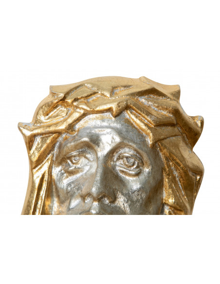 DECORAÇÃO DE PAREDE FACE DE CRISTO ACABAMENTO BRANCO ANTIGO L20XDP6XH29 CM FEITO NA ITÁLIA