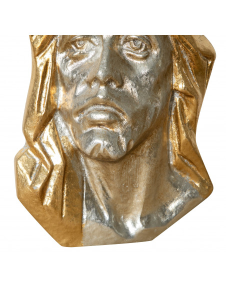 DECORO DA PARETE VOLTO CRISTO FINITURA FOGLIA ORO ANTICATO L20XPR6XH29 CM MADE IN ITALY