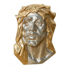 DECORO DA PARETE VOLTO CRISTO FINITURA BIANCO ANTICATO L20XPR6XH29 CM MADE IN ITALY 2