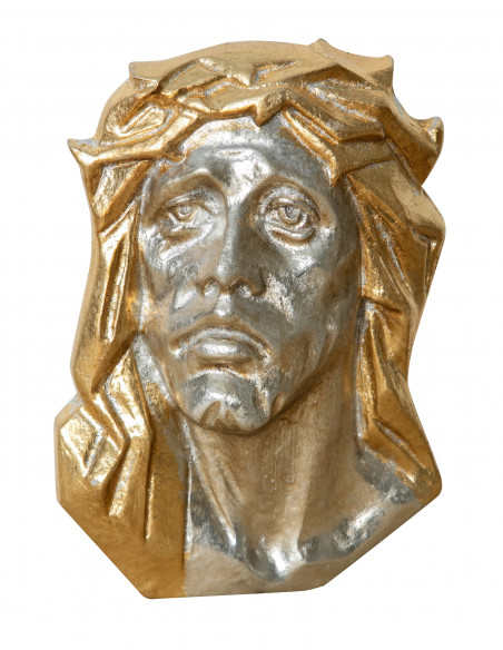 DECORAÇÃO DE PAREDE FACE DE CRISTO ACABAMENTO BRANCO ANTIGO L20XDP6XH29 CM FEITO NA ITÁLIA