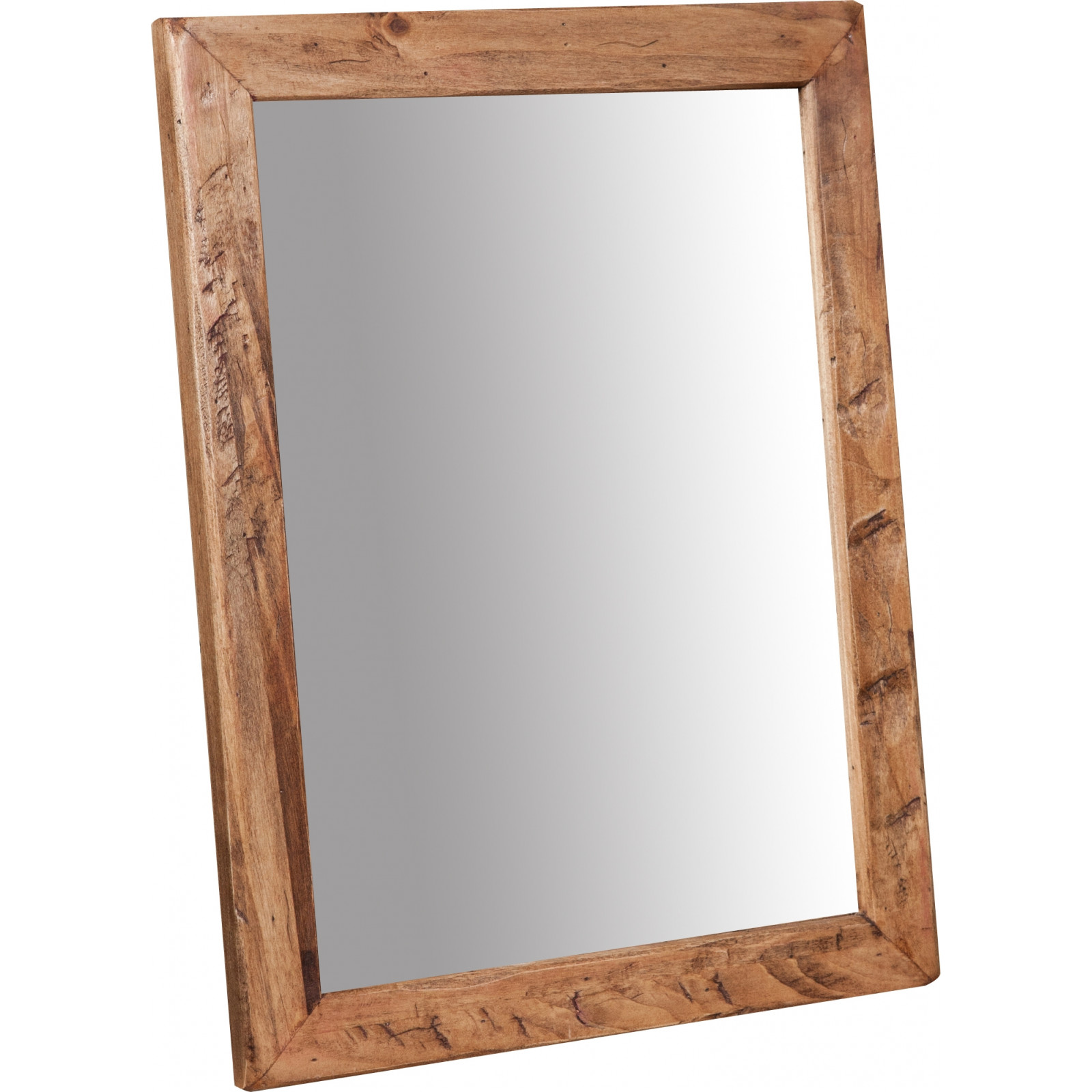 Espejo rectangular de madera maciza de tilo acabado con efecto blanco envejecido Made in Italy