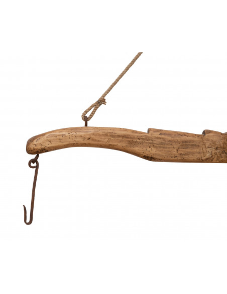 Giogo in legno massello di tiglio finitura naturale L161xPR8xH41 cm. Made in Italy
