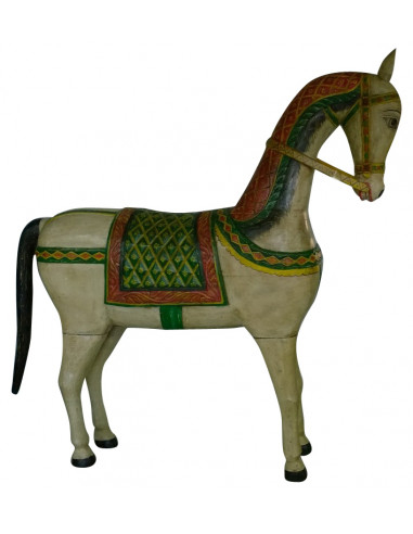 Cavallo in legno massiccio dipinto L34xPR200xH210 cm