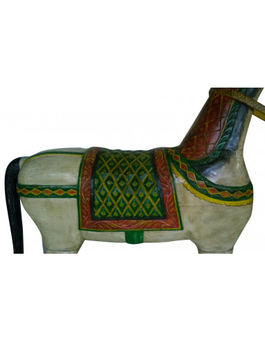 Cavallo in legno massiccio dipinto L34xPR200xH210 cm Cavallo in legno massiccio dipinto L34xPR200xH210 cm