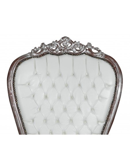 POLTRONA DE TRONO ESTILO FRANCÊS LOUIS XVI EM MADEIRA MACIÇA DE FAIA