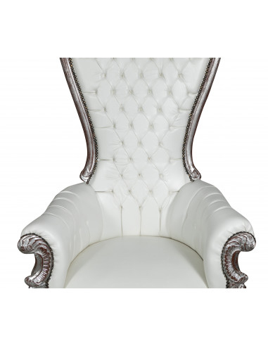 POLTRONA A TRONO STILE FRANCESE LUIGI XVI IN LEGNO MASSELLO DI FAGGIO POLTRONA A TRONO STILE FRANCESE LUIGI XVI IN LEGNO MASSELLO DI FAGGIO