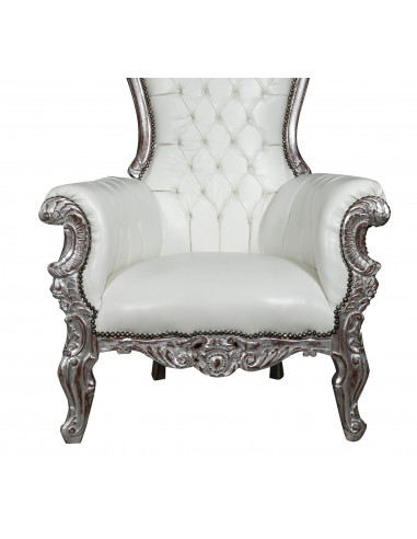 POLTRONA A TRONO STILE FRANCESE LUIGI XVI IN LEGNO MASSELLO DI FAGGIO POLTRONA A TRONO STILE FRANCESE LUIGI XVI IN LEGNO MASSELLO DI FAGGIO