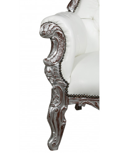 POLTRONA A TRONO STILE FRANCESE LUIGI XVI IN LEGNO MASSELLO DI FAGGIO POLTRONA A TRONO STILE FRANCESE LUIGI XVI IN LEGNO MASSELLO DI FAGGIO