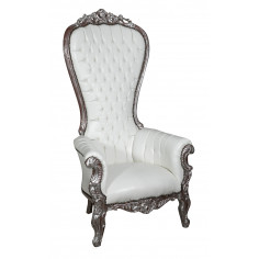 POLTRONA DE TRONO ESTILO FRANCÊS LOUIS XVI EM MADEIRA MACIÇA DE FAIA