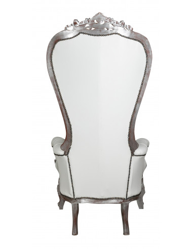 POLTRONA A TRONO STILE FRANCESE LUIGI XVI IN LEGNO MASSELLO DI FAGGIO POLTRONA A TRONO STILE FRANCESE LUIGI XVI IN LEGNO MASSELLO DI FAGGIO