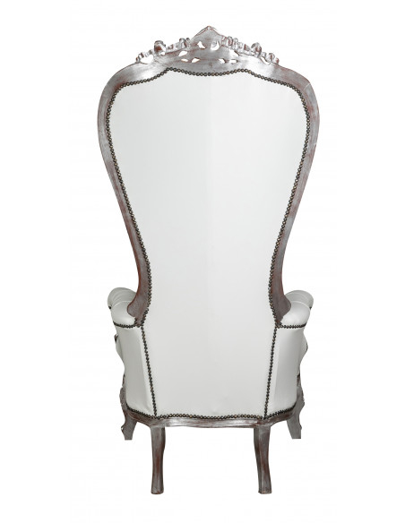 POLTRONA A TRONO STILE FRANCESE LUIGI XVI IN LEGNO MASSELLO DI FAGGIO