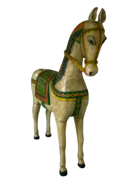 Cavallo in legno massiccio dipinto L34xPR200xH210 cm