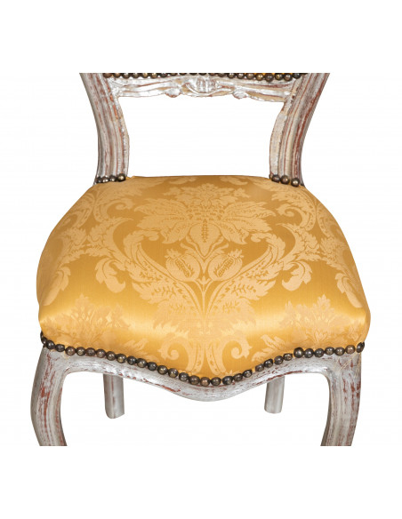 Sedia stile francese Luigi XVI in legno massello di faggio L42XPR45XH90 cm
