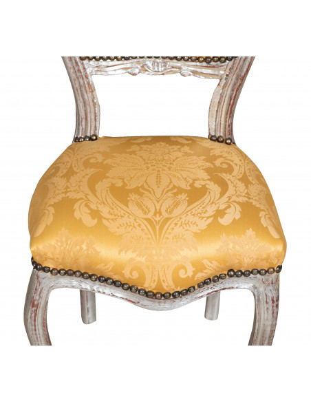 Chaise de style français Louis XVI en bois de hêtre L42XPR45XH90 cm