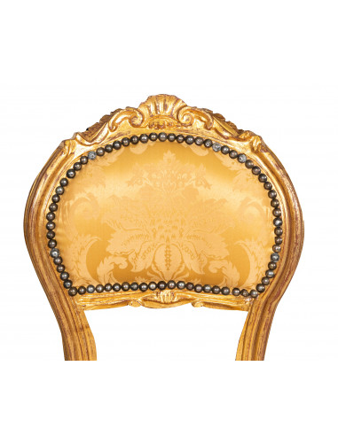 Sedia poltroncina stile francese Luigi XVI in legno massello di faggio L42XPR45XH90 cm Sedia poltroncina stile francese Luigi XVI in legno massello di faggio L42XPR45XH90 cm