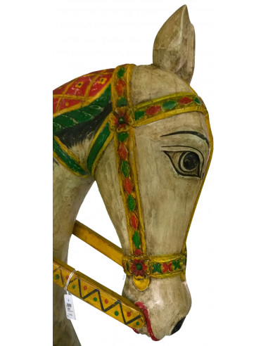 Cavallo in legno massiccio dipinto L34xPR200xH210 cm Cavallo in legno massiccio dipinto L34xPR200xH210 cm