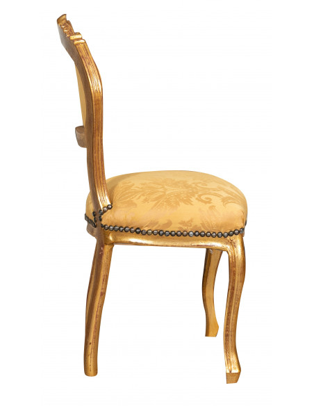 Sedia poltroncina stile francese Luigi XVI in legno massello di faggio L42XPR45XH90 cm