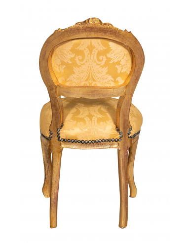 Silla de madera de haya maciza de estilo francés Luis XVI L42XPR45XH90 cm Silla de madera de haya maciza de estilo francés Luis XVI L42XPR45XH90 cm