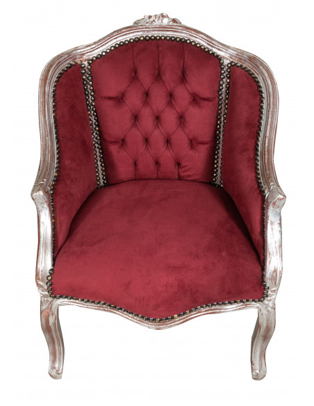 Sillón estilo francés Luis XVI de madera maciza de haya L63XPR57XH80 cm