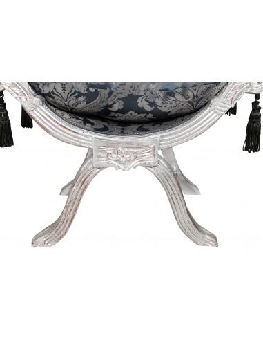 Banco francês estilo Luís XVI em madeira maciça de faia L74XDP46XH54 cm Banco francês estilo Luís XVI em madeira maciça de faia L74XDP46XH54 cm