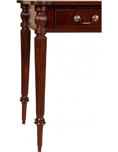 Scrivania scrittoio in legno massello di mogano finitura noce 126x65x75  cm Scrivania scrittoio in legno massello di mogano finitura noce 126x65x75  cm