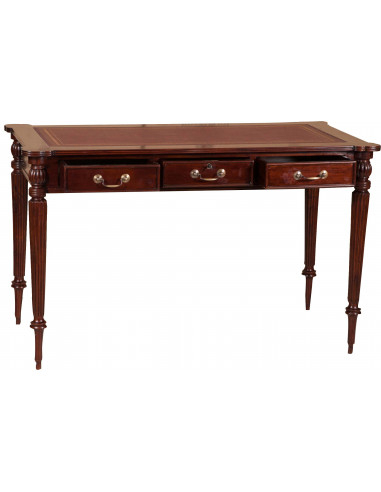 Secretária em madeira maciça de mogno com acabamento em nogueira 126x65x75 cm Secretária em madeira maciça de mogno com acabamento em nogueira 126x65x75 cm