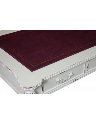 Secretária em madeira maciça de mogno com acabamento branco antigo 126x65x75 cm Secretária em madeira maciça de mogno com acabamento branco antigo 126x65x75 cm