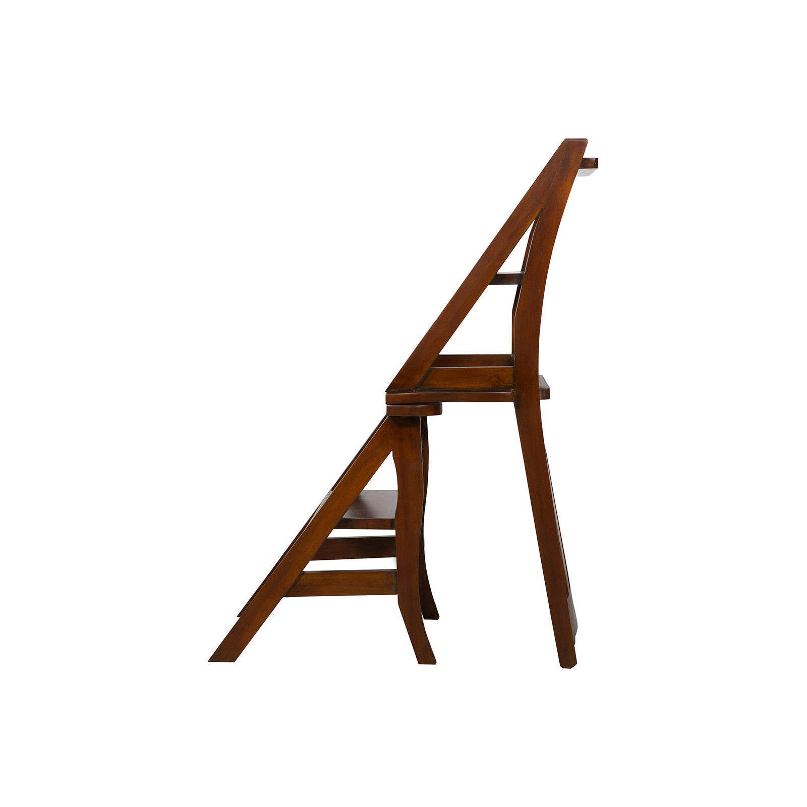 Sedia scala in massello di mogano finitura noce 44x38x90 cm Sedia scala in massello di mogano finitura noce 44x38x90 cm