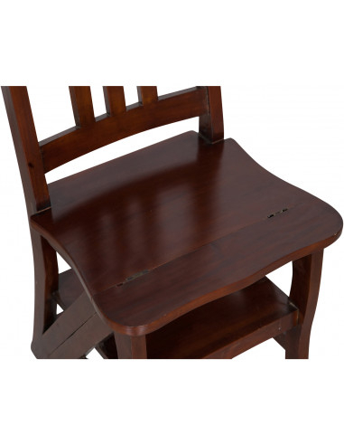 Sedia scala in massello di mogano finitura noce 44x38x90 cm Sedia scala in massello di mogano finitura noce 44x38x90 cm