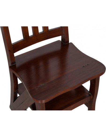 Sedia scala in massello di mogano finitura noce 44x38x90 cm Sedia scala in massello di mogano finitura noce 44x38x90 cm